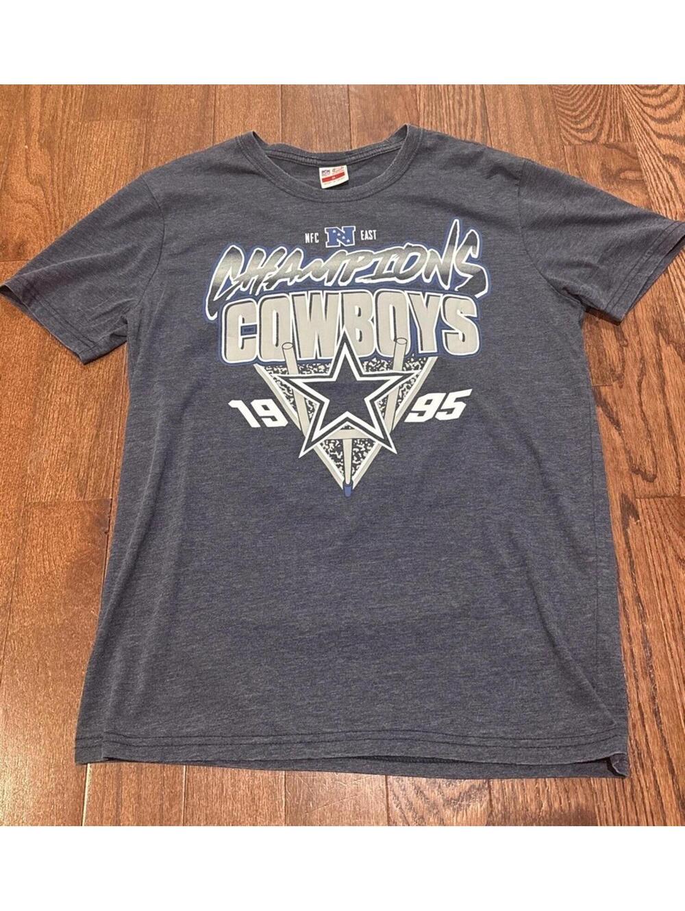 Dallas Cowboys 1995 NFC Champions T Shirt Medium Grey NFL Ultra Game Graphic